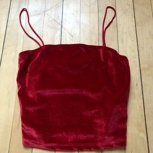 Shein red velvet crop top